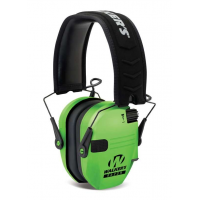 Walker's Razor Slim Electronic Muff Polymer 23 dB Over the Head Hi-Viz Green Ear Cups with Black Headband Adult