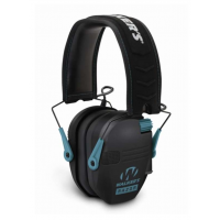 Walkers GWPRSEMTL Razor Slim Electronic Polymer 23 dB Over the Head Black Ear Cups w/Black Band & Teal Accents