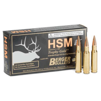 HSM BER7MAG168VL Trophy Gold  7mm Rem Mag 168 gr Match Very Low Drag 20 Bx/ 20 Cs