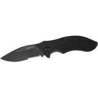 Kershaw 1605CKTST Clash  3.10 Drop Point Part Serrated Black Oxide 8Cr13MoV SS FRN Black Handle Folding