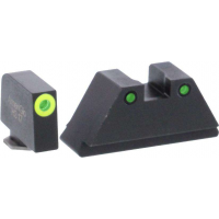 Green Tritium LimeGreenLumi Rnd Outline .315/Black .394 for Glock Tall Supp