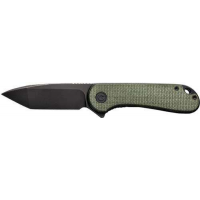 CIVIVI KNIFE ELEMENTUM 2.96 GREEN MICARTA/BLACK D2 LNR LCK