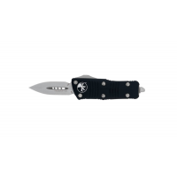 Microtech Troodon Mini D/E CA Legal Stonewash Standard OTF Automatic Black Handle Knife