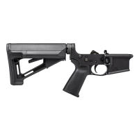 AR15 Enhanced Complete Lower Receiver w/ Magpul MOE & STR - Anodized Black