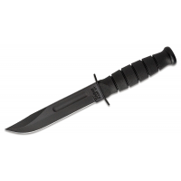 Ka-Bar 1256 Short Fight/Utility 5.25 Clip Point Plain 1095 Cro-Van Kraton G Black Handle Fixed