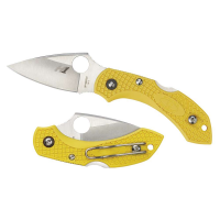 Spyderco C28SYL2 Dragonfly II Salt Lightweight 2.25 H1 Steel Drop Point FRN Yellow Handle Folding Serrated