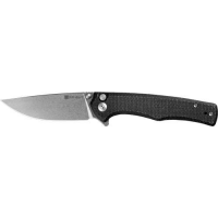 SENCUT KNIFE CROWLEY 3.48 BLACK MICARTA/STONEWASHED D2