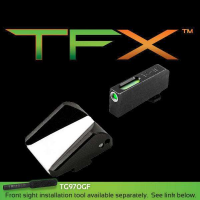 Truglo TG13GLFST Brite-Site TFX Day/Night Sights fits Glock 17/17L/19/22-28/31-35/37-39 Tritium/Fiber Optic Green w/White Outline Front FAST Rear Black