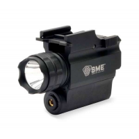 SME SME-WLLP Tactical Handgun Light White Cree LED 250 Lumens CR-123 Battery Black Aluminum with Red Laser