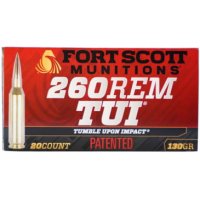 Fort Scott Munitions 260 REM 130 gr Tumble Upon Impact (TUI) 20rd Box