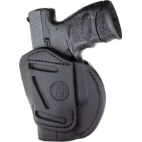 1791 Gunleather 3WH3SBLA 3 Way  Stealth Black Leather OWB fits Glock 26;Ruger LC9;S&W Shield Ambidextrous Hand