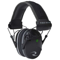 Radians R3200ECS R-3200 Dual Mic Electronic Muff 23 dB Over the Head Black Ear Cups w/Gray Accents w/Black Head Band