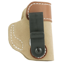 Desantis Gunhide 106NAU7Z0 Sof-Tuck  Tan Suede w/Saddle Leather Top IWB S&W Bodyguard 380 Right Hand