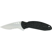 Kershaw 1620ST Scallion  2.40 Drop Point Part Serrated Bead Blasted 420HC Steel FRN Black Handle Folding