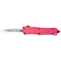 Cobra Tec Knives SPKCTK1SDAGNS CTK-1 Small Dual Action OTF Dagger Plain D2 Steel Blade Pink Aluminum Handle