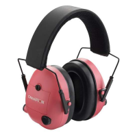 Champion Targets 40975 Electronic Muffs  25 dB Over the Head Pink Ear Cups w/Black Band