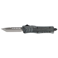 Cobra Tec Knives SCFCTK1STNS CTK-1 Small 2.75 Tanto Plain D2 Steel Carbon Fiber Aluminum Handle OTF