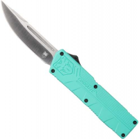 Cobra Tec Knives TFCTLWDNS Lightweight  3.25 Drop Point Plain D2 Steel Tiffany Blue Aluminum Handle OTF