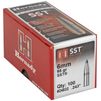 Hornady 24532 SST  6mm .243 95 gr Super Shock Tip 100 Per Box