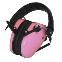 Caldwell 487111 E-Max Electronic Low Profile Polymer 23 dB Over the Head Pink Ear Cups w/Black Band