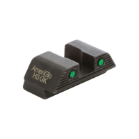 Green Tritium 2-dot Black Outlines .256in H .165 Sq Notch GLOCK