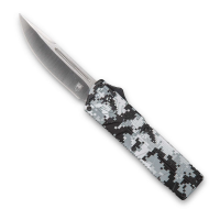 Cobra Tec Knives WDCCTLWDNS Lightweight  3.25 Drop Point Plain D2 Steel Winter Digi Camo Aluminum Handle OTF