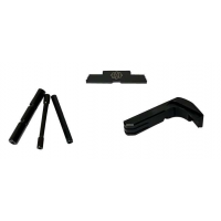 Cross Armory CRG4OKBK 3 Piece Kit  Dimpled Pin Set, Extended Magazine Catch and Extended Slide Lock Glock 17,19-23,26,27,29-35,40,41 Gen4 Black Anodized Aluminum/Steel Handgun