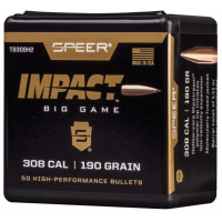 Speer TB308H2 Impact  30 Caliber .308 190 GR Slipstream Polymer Tip 50 Per Box