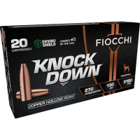 FIOCCHI KNOCK DOWN AMO LEAD FREE COPPER HP 270 WIN 130GR 20RD ( 10 PER CASE )