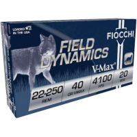 FIOCCHI AMO 22-250 REM 40GR VMAX 20-RD ( 10 BOXES PER CASE )