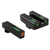 Truglo TG13GL1PC Brite-Site TFX Pro Day/Night Sights Fits Glock 17/17L/19/22/23/24/26/27/33/34/35/38/39 Tritium/Fiber Optic Green w/Orange Outline Front U-Notch Green Rear Black