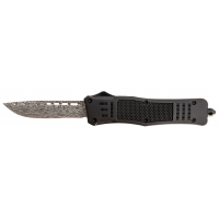 Steel River Knives T618BDDO Spartan Medium 3.25 Drop Point Plain Laser Etched Damascus 440C SS Blade/4.50 Black Aluminum Zinc Alloy Handle