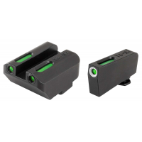 Truglo TG13GL4A Brite-Site TFX Day/Night Sights Suppressor Low Set Fits Glock 17/17L/19/22/23/24/26/27/33/34/35/38/39 Tritium/Fiber Optic Green w/White Outline Front Green Rear Black