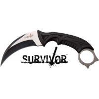 MC SURVIVOR 4 HAWKBILL BLADE W/SHEATH BLACK/STONEWASH