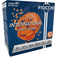 FIOCCHI INTL TRAP/SKEET AMO 12GA 2.75 IN 24 GRAMS 7.5 OZ 1350 FPS 25-RD ( 10 BOXES PER CASE )