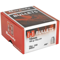 Hornady 40047 FMJ Handgun 10mm Auto .400 180 gr Full Metal Jacket Flat Point (FMJFP) 100 Per Box