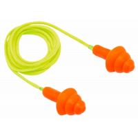 Pyramex RP3001 Reusable Earplugs  Polymer 24 dB Orange Ear Buds w/Yellow Cord 50 Pair