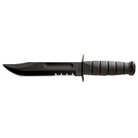 Ka-Bar 1214 Fighting/Utility 7 Serrated Kraton G Hndl Blk w/Sheath