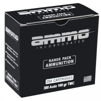 Ammo Inc Range Pack .380 Auto 100 Gr Total Metal Case Brass Cased Centerfire Pistol Ammo 250rds