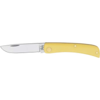 Case 00032 Working Sod Buster Jr 2.80 Skinner Plain Synthetic Yellow Handle Folding