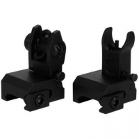 TacFire IS001 AR  Same Plane Low Profile Flip-Up Iron Sights Aluminum Black Anodized