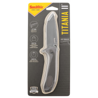 Smiths Products 51010 Titania II 3.50 Folding Drop Point Plain Satin Titanium Coated Stainless Steel Blade/Stainless Steel Handle Includes Pocket Clip