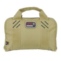 G*Outdoors GPS-1308PCT Double Pistol Case  with Ammo Dump Cup Tan 1-2 Handguns