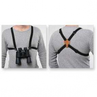 BULLDOG BINOCULAR HARNESS W/ LEATHER BACK BLACK