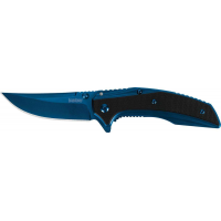 Kershaw 8320 Outright  3 Trailing Point Plain Blue PVD 8Cr13MoV G10 Black/Stainless Blue Handle Folding