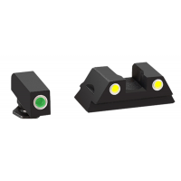 AmeriGlo GL431 Classic 3 Dot Night Sight Fits Glock 42/43 Tritium Green w/White Outline Front Tritium Yellow w/White Outline Rear