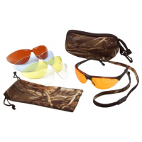 Pyramex DUCLAM1 Ducks Unlimited Shooting Kit Anti-Fog Clear, Amber, Sunblock Bronze, Orange, Vermillion Lens w/Matte Black Frame