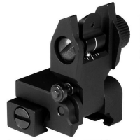 Aim Sports MT201 AR Low Profile Flip Up Rear Sight AR-15, M4 Folding Black Anodized