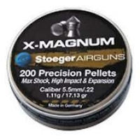 Stoeger X-Magnum Magnum Shock, High-Impact & Expansion Heavy Pointed Tip Pellets, .22 Caliber, 1 Pack of 200 Pellets