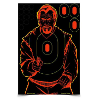 Birchwood Casey 34645 Shoot-N-C Bad Guy Self-Adhesive Paper 12 x 18 Silhouette Black Target Paper w/Black Target & Red Accents 5 Per Pack